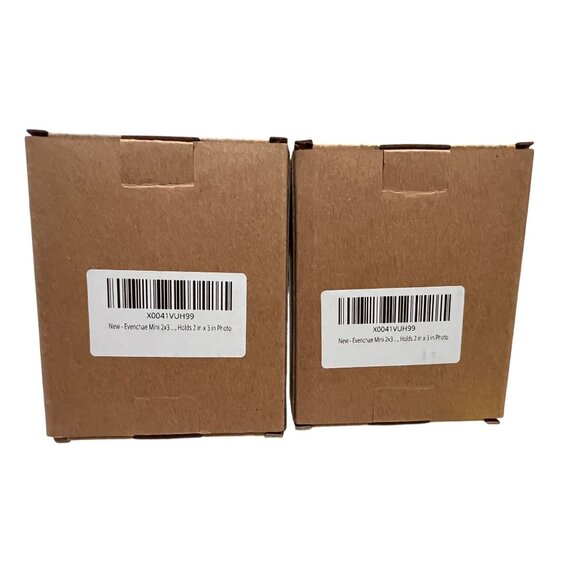 Evenchae 2x3 Inch Floral Resin Photo Frames Set of 2 Ivory White Rhinestones New - Picture 5 of 5